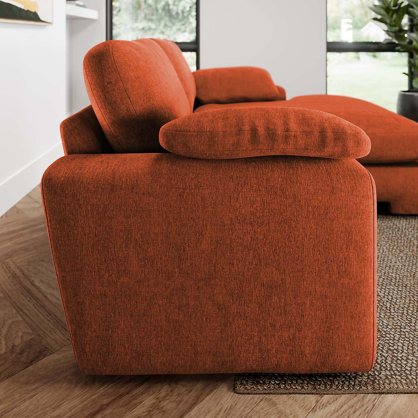 Magnus Vintage Soft Chenille Corner Chaise Sofa