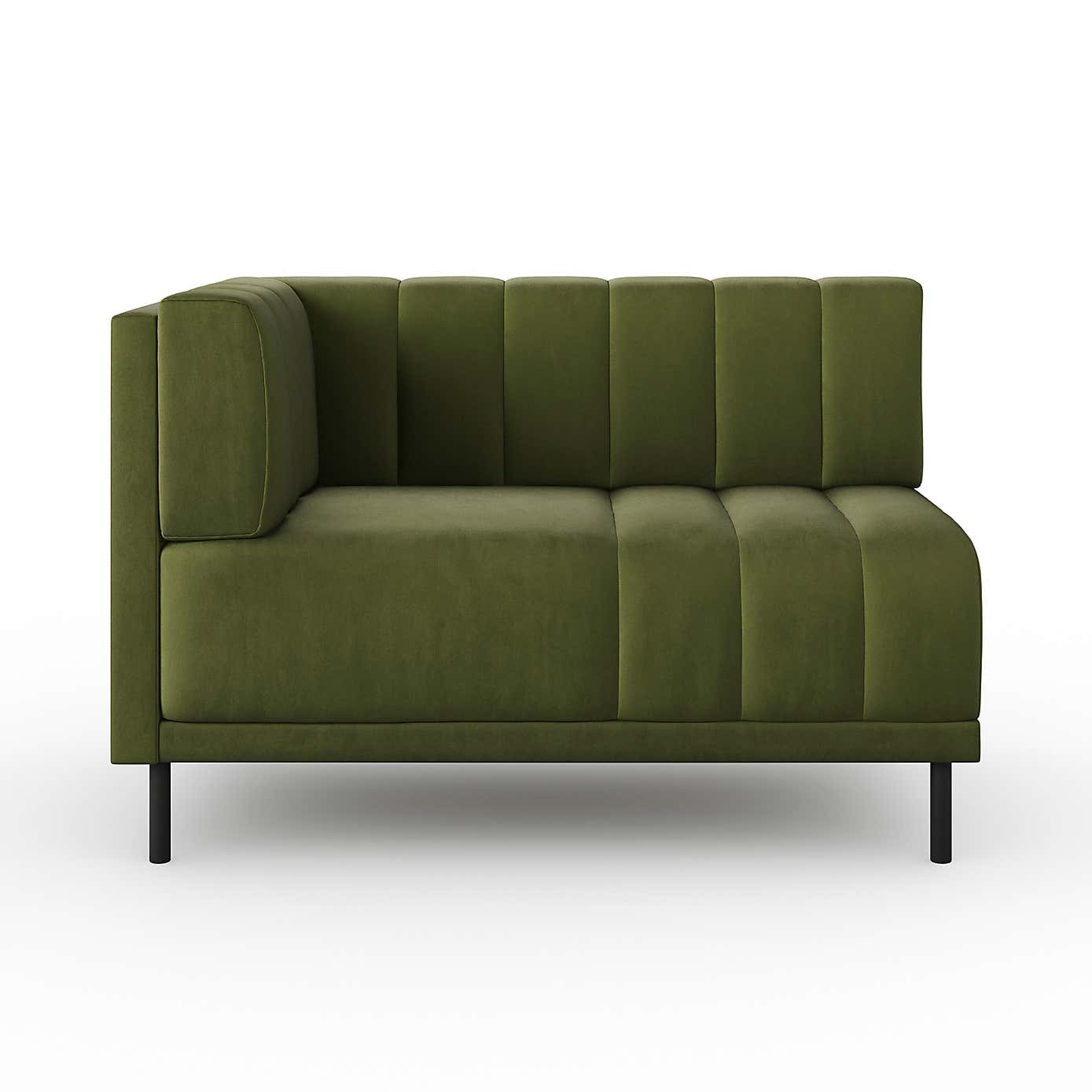 Amali Corner Dining Bench, Matte Plush Velvet