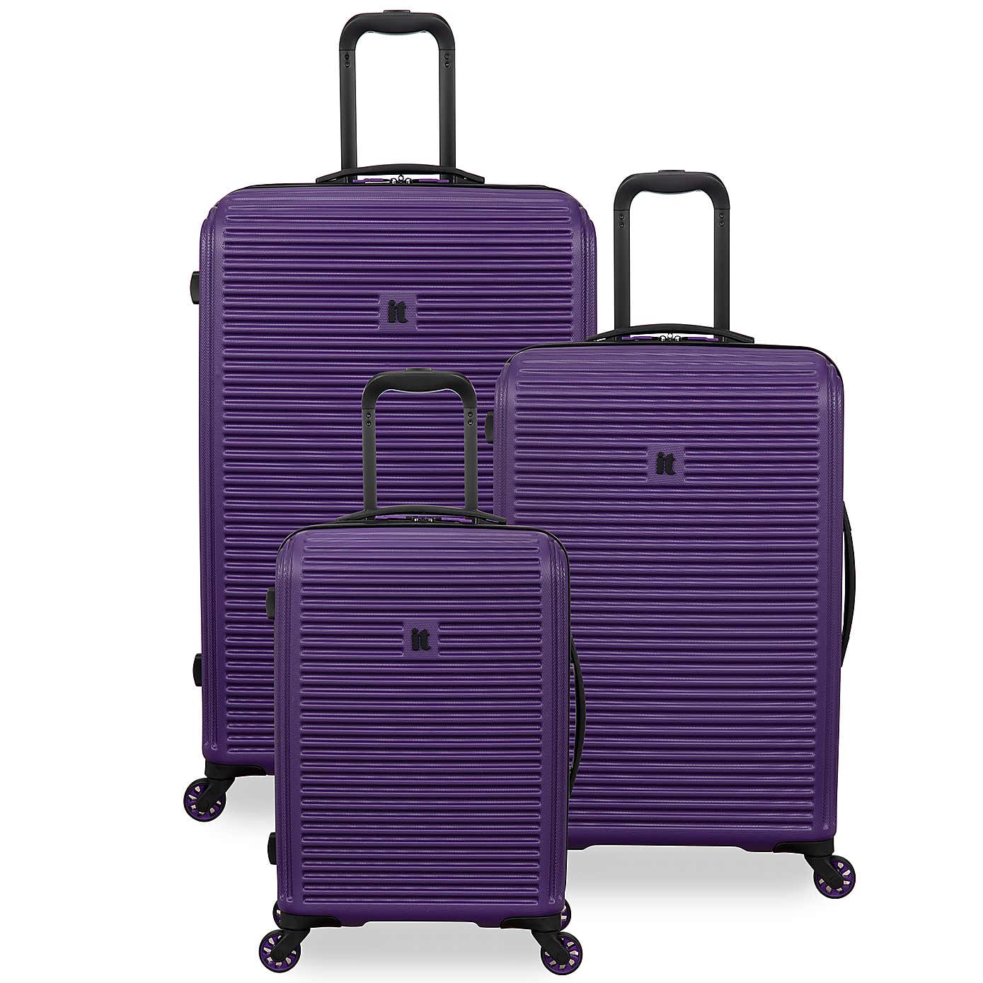 IT Luggage Set of 3 Shutter Hard Shell Suitcases