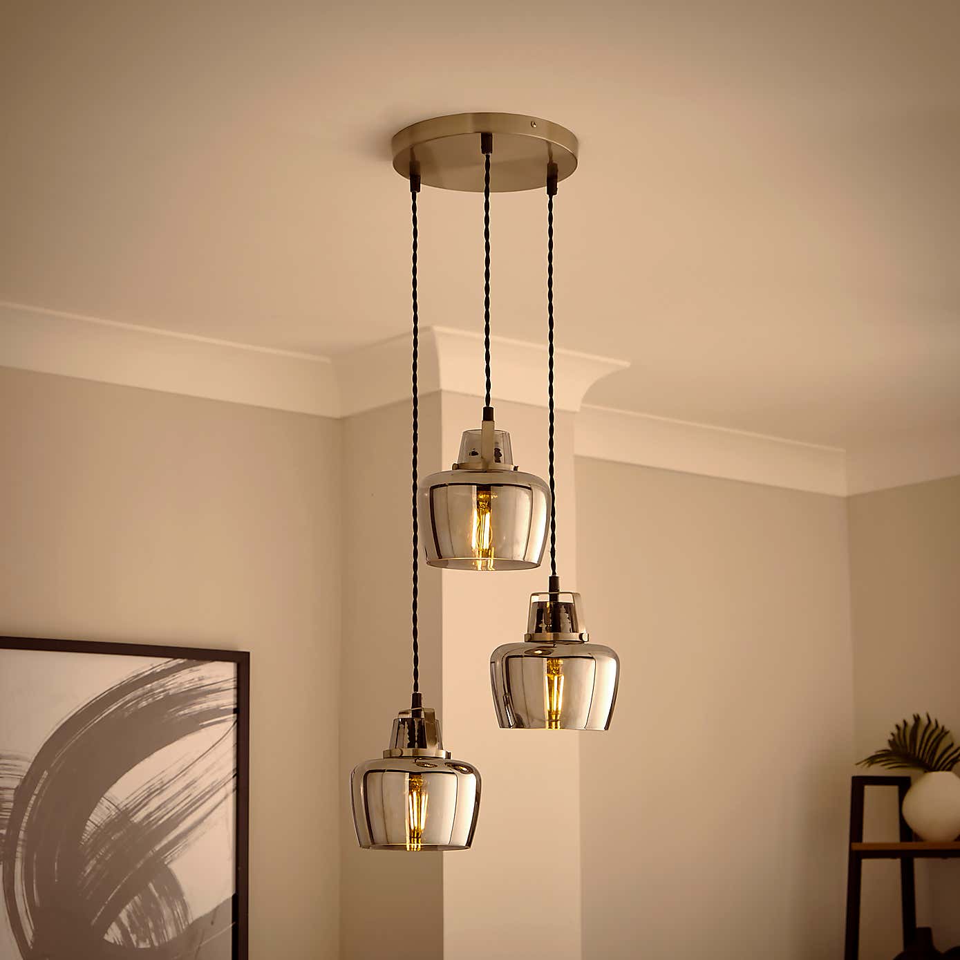 Auburn Industrial 3 Light Adjustable Cluster Ceiling Light