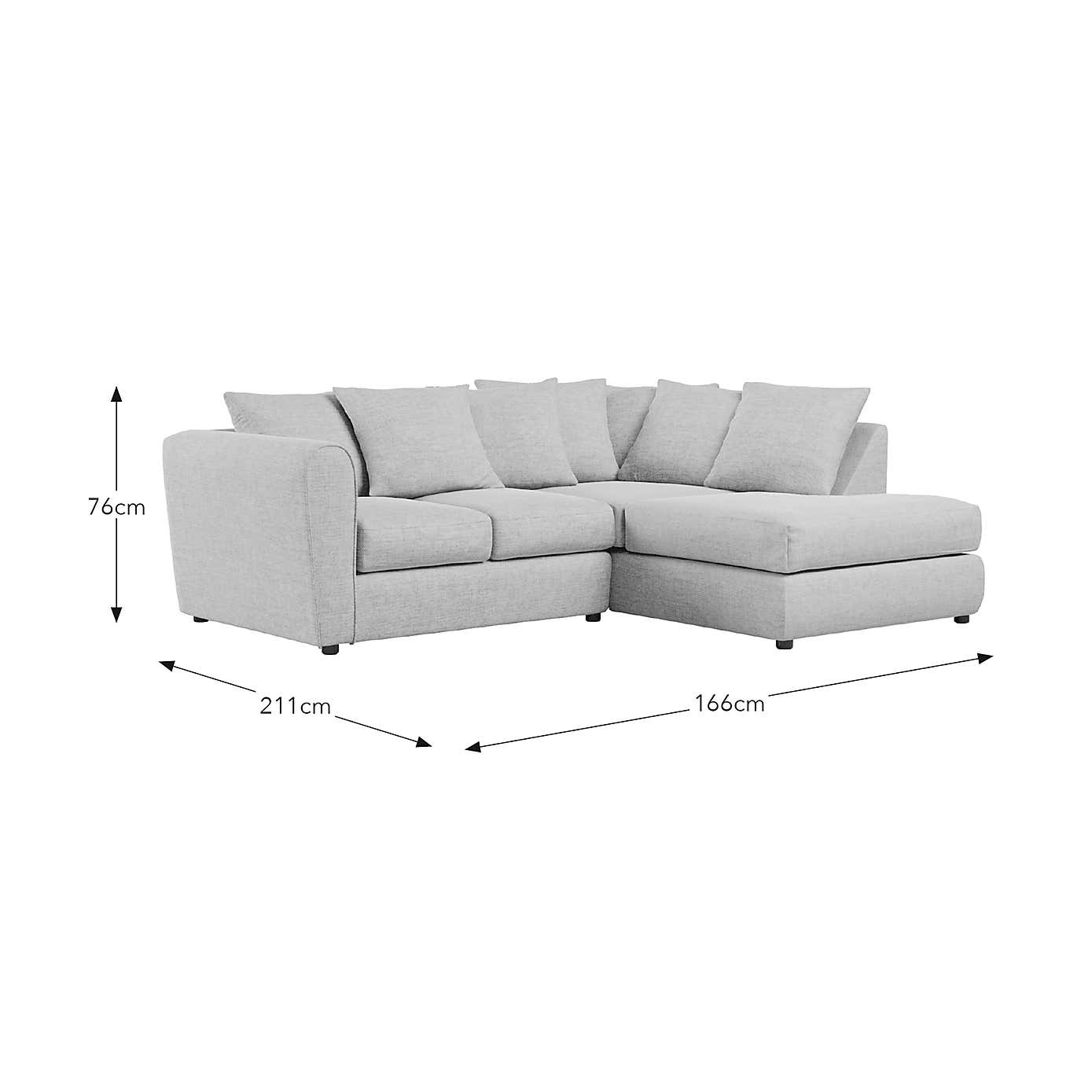 Blake Curved Arm Chunky Chenille Corner Chaise Sofa