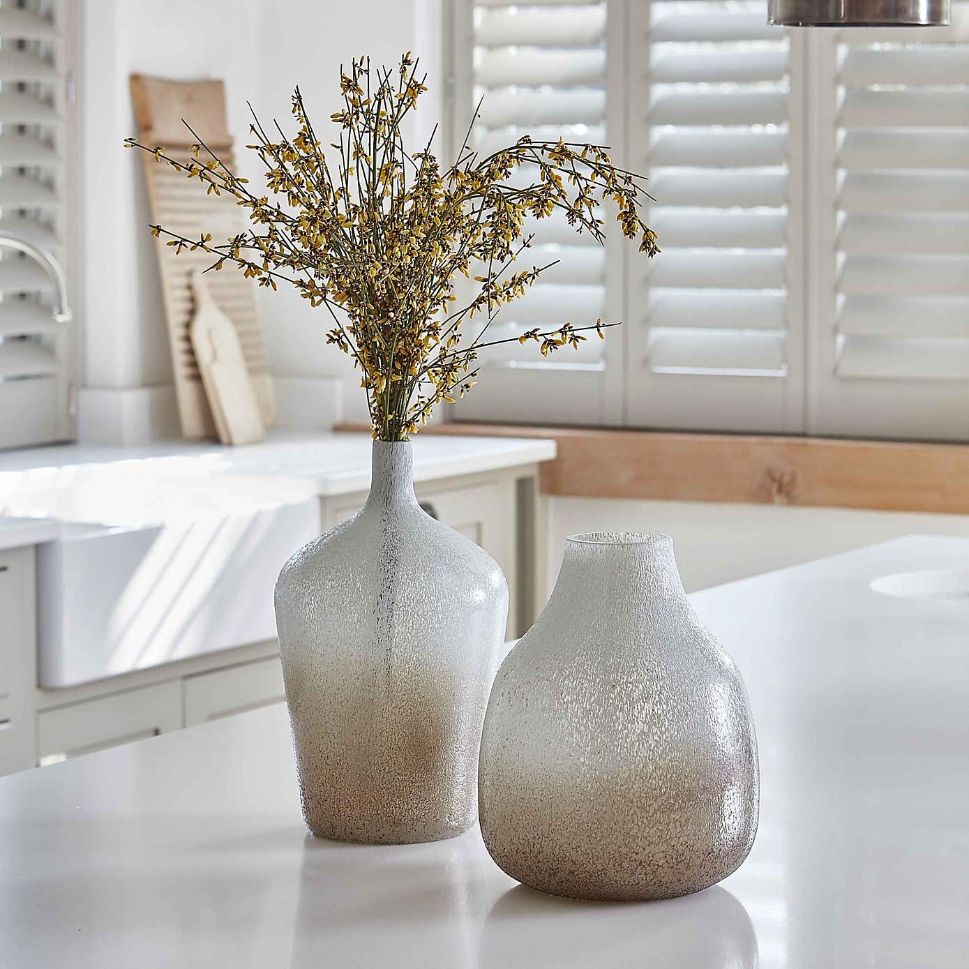 Verre Stem Frosted Glass Vase