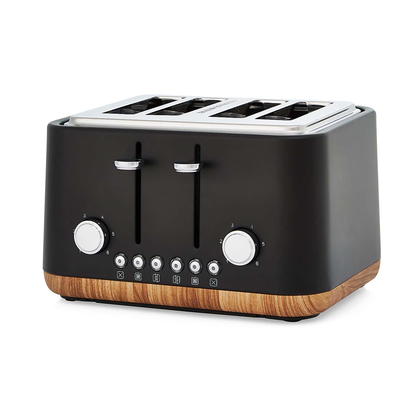 Contemporary 4 Slice Matt Black Toaster