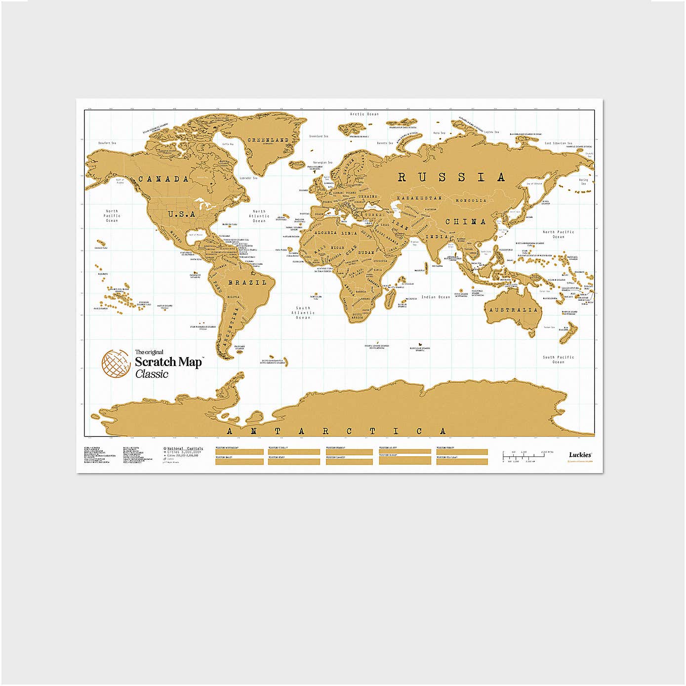 Luckies Large Classic Scratch Map
