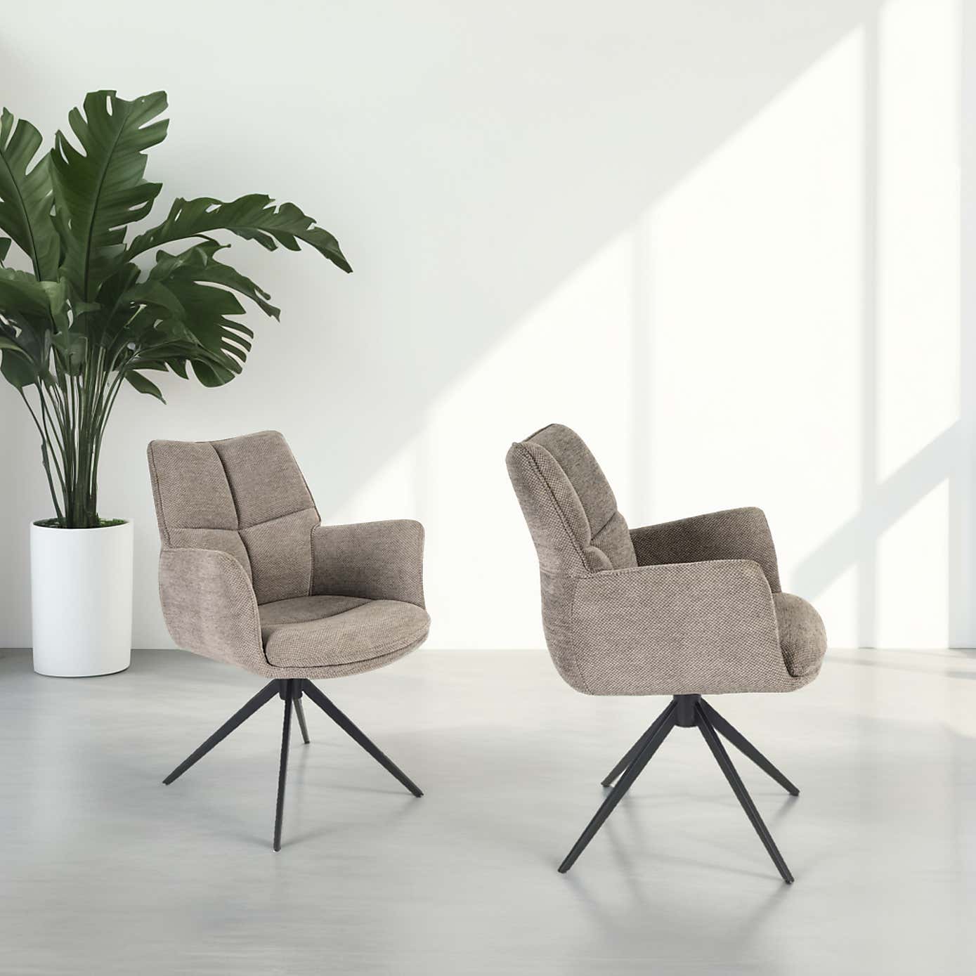 Indus Valley Camden Swivel Dining Chair, Chenille