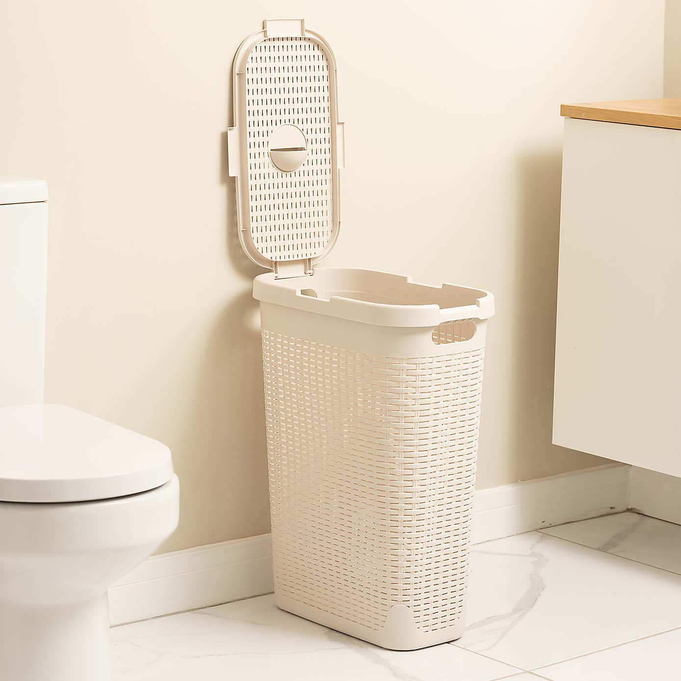 Addis Rattan Slim Natural Laundry Basket