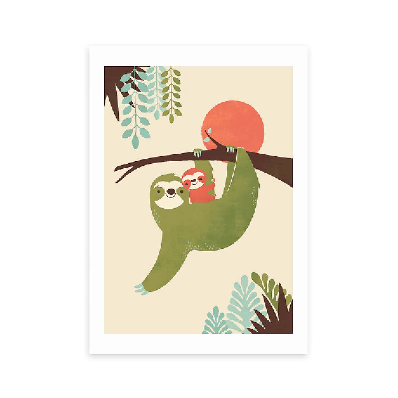 East End Prints Mama Sloth Print