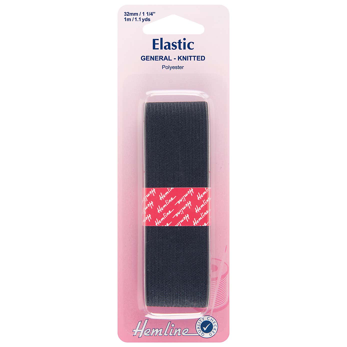 Hemline Black Elastic 1m