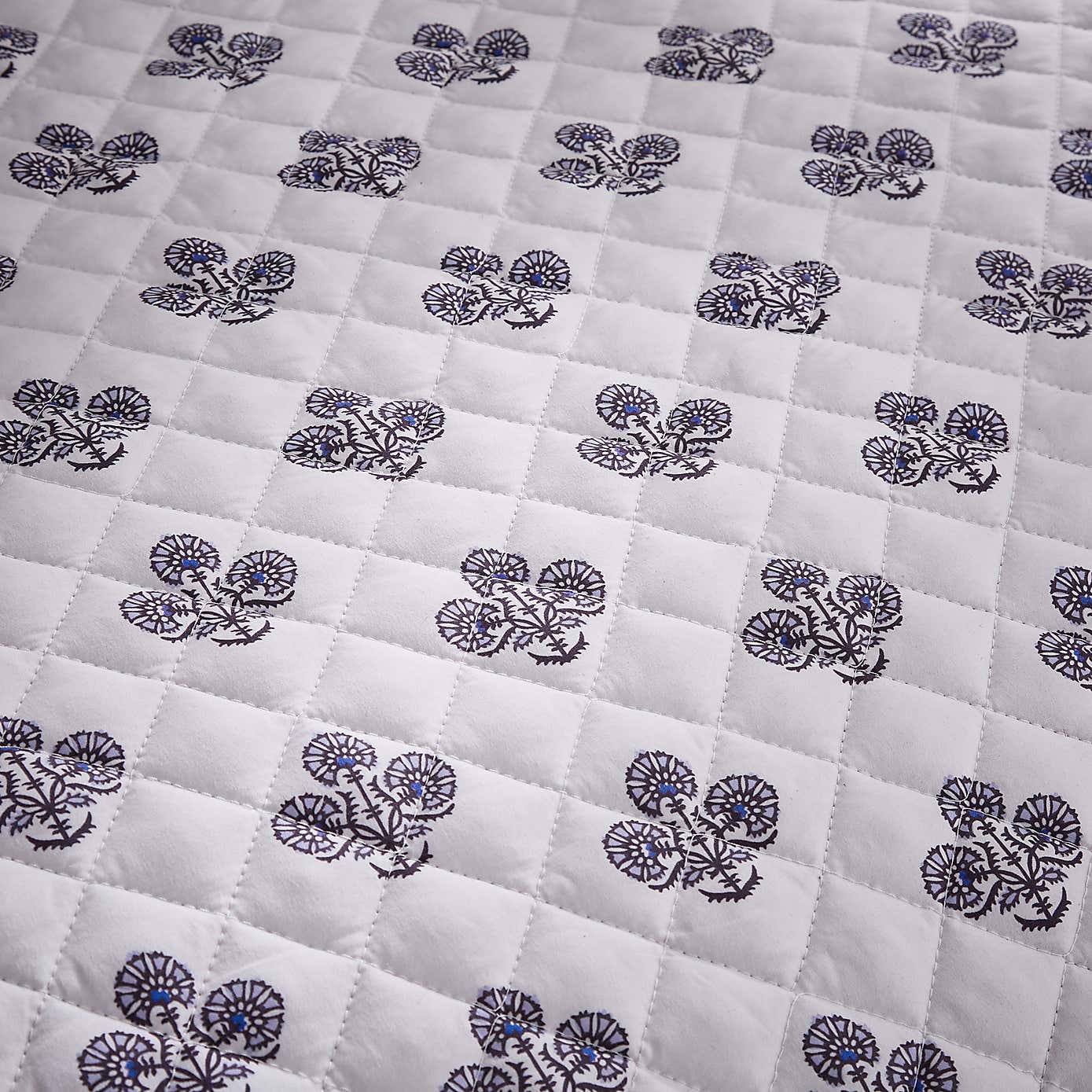 Ashwin Floral Blockprint Duvet Cover and Pillowcase Set