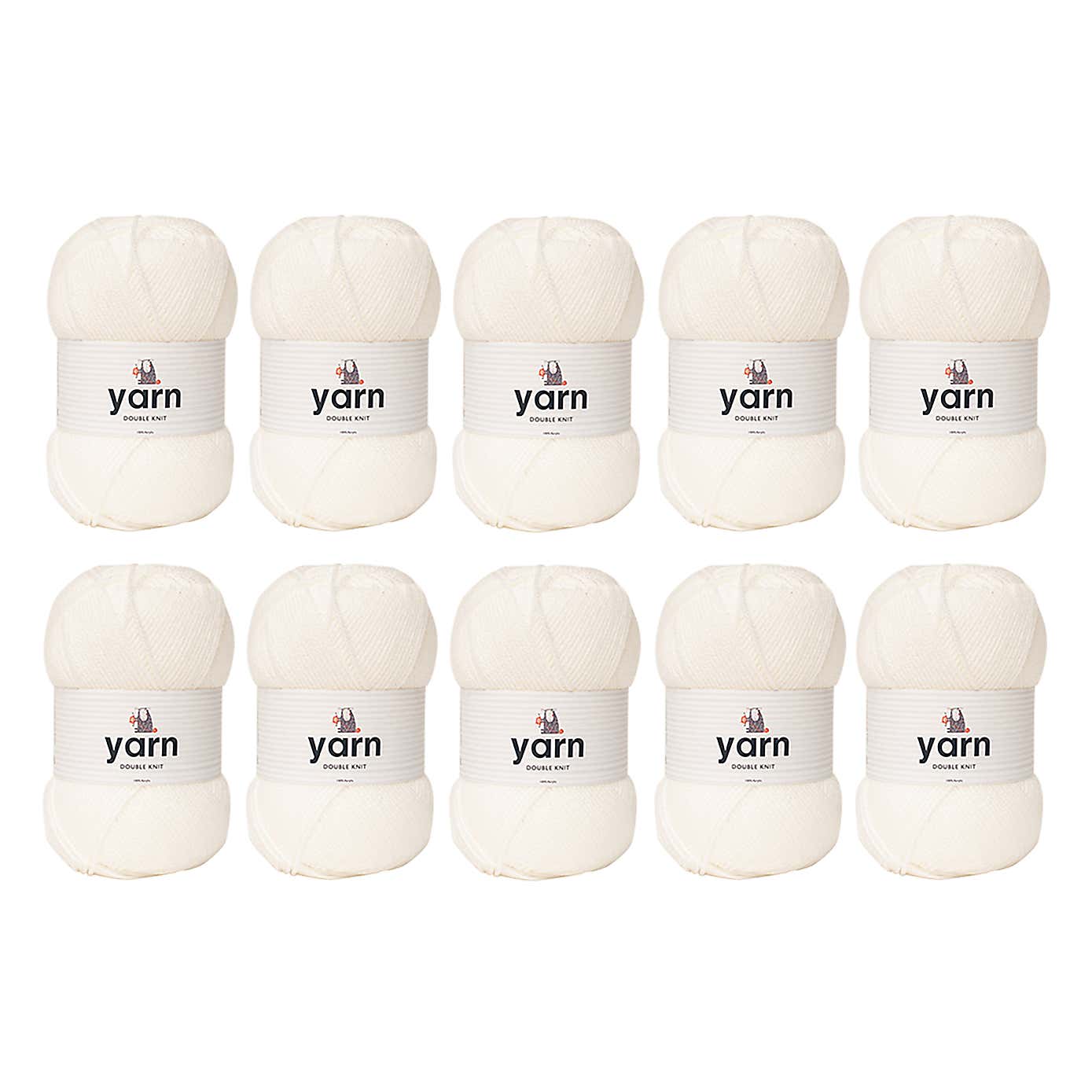 Pack of 10 DK Yarn 100g Balls