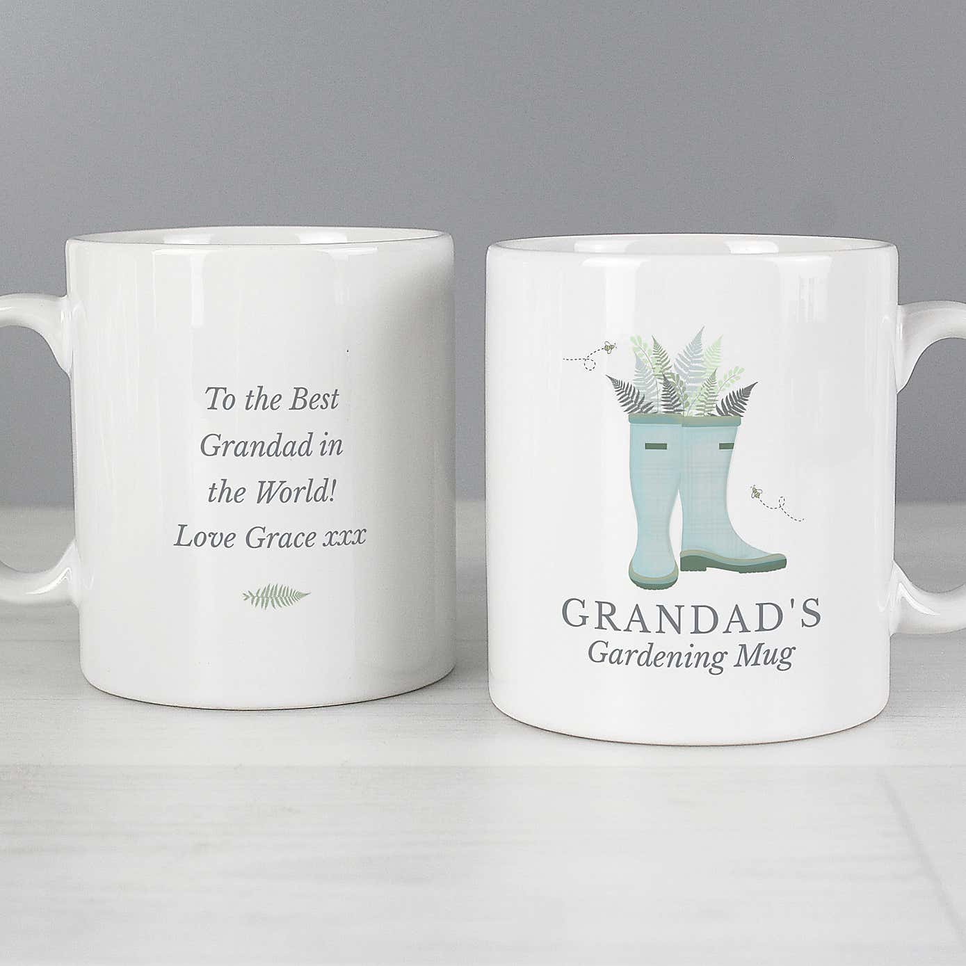 Personalised Wellies Mug Blue