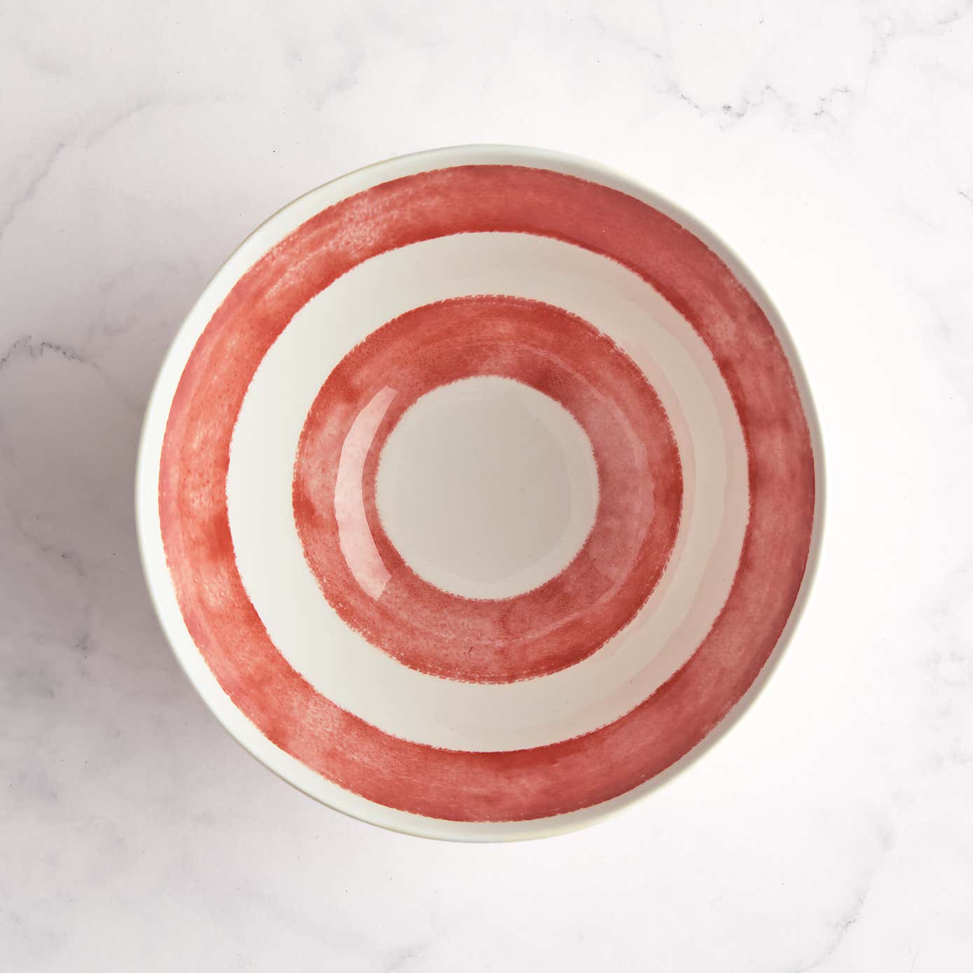 Striped Stoneware Snack Bowl
