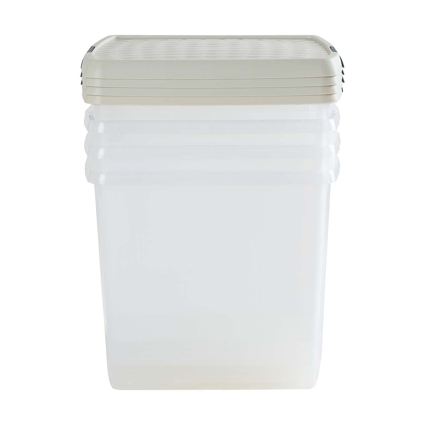 Wham Clip Pack of 4 Square Storage Boxes With Lids