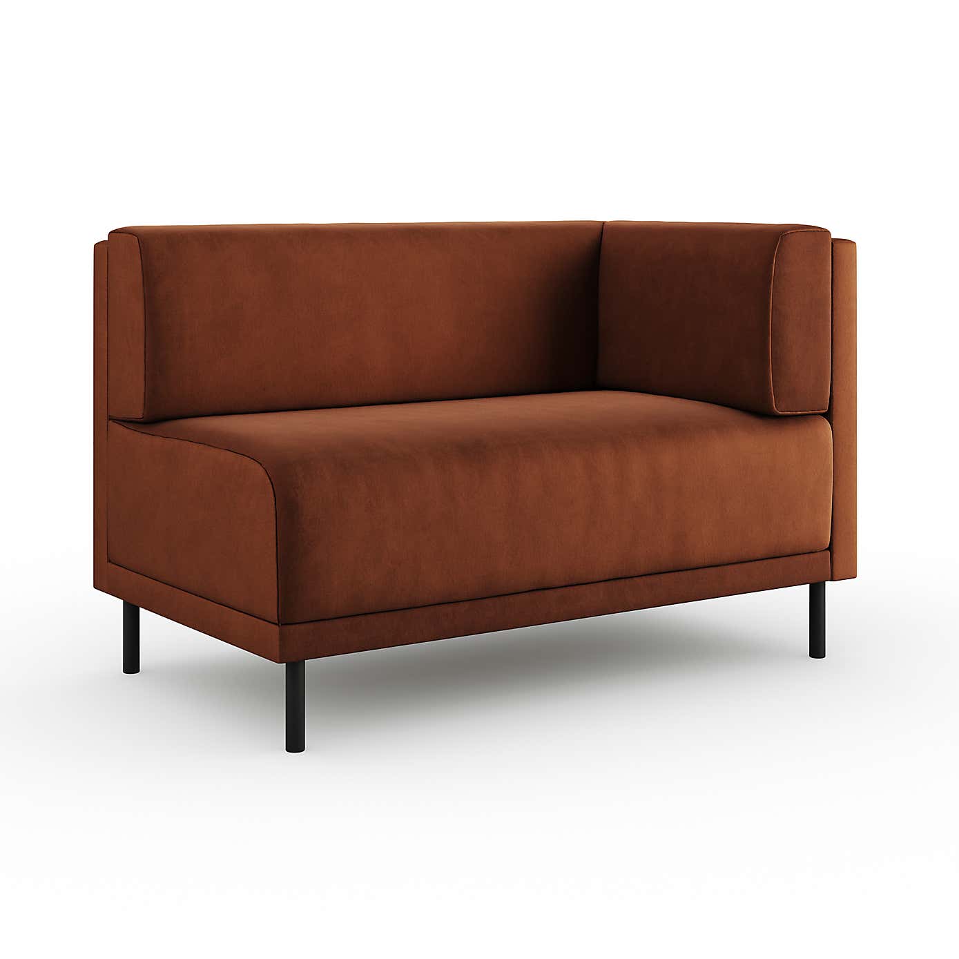 Mae Corner Dining Bench, Matte Plush Velvet