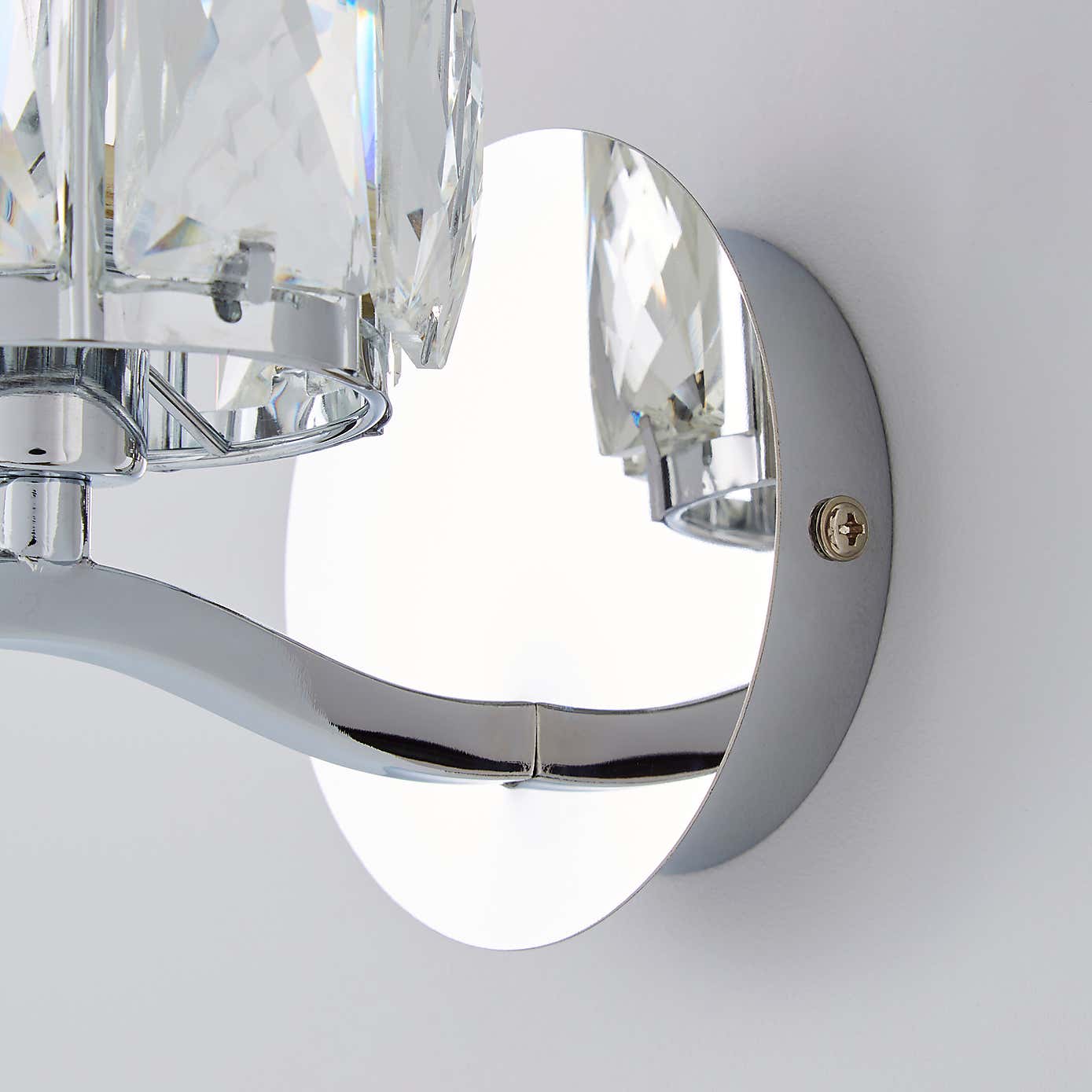 Kleio Glass Chrome Wall Light