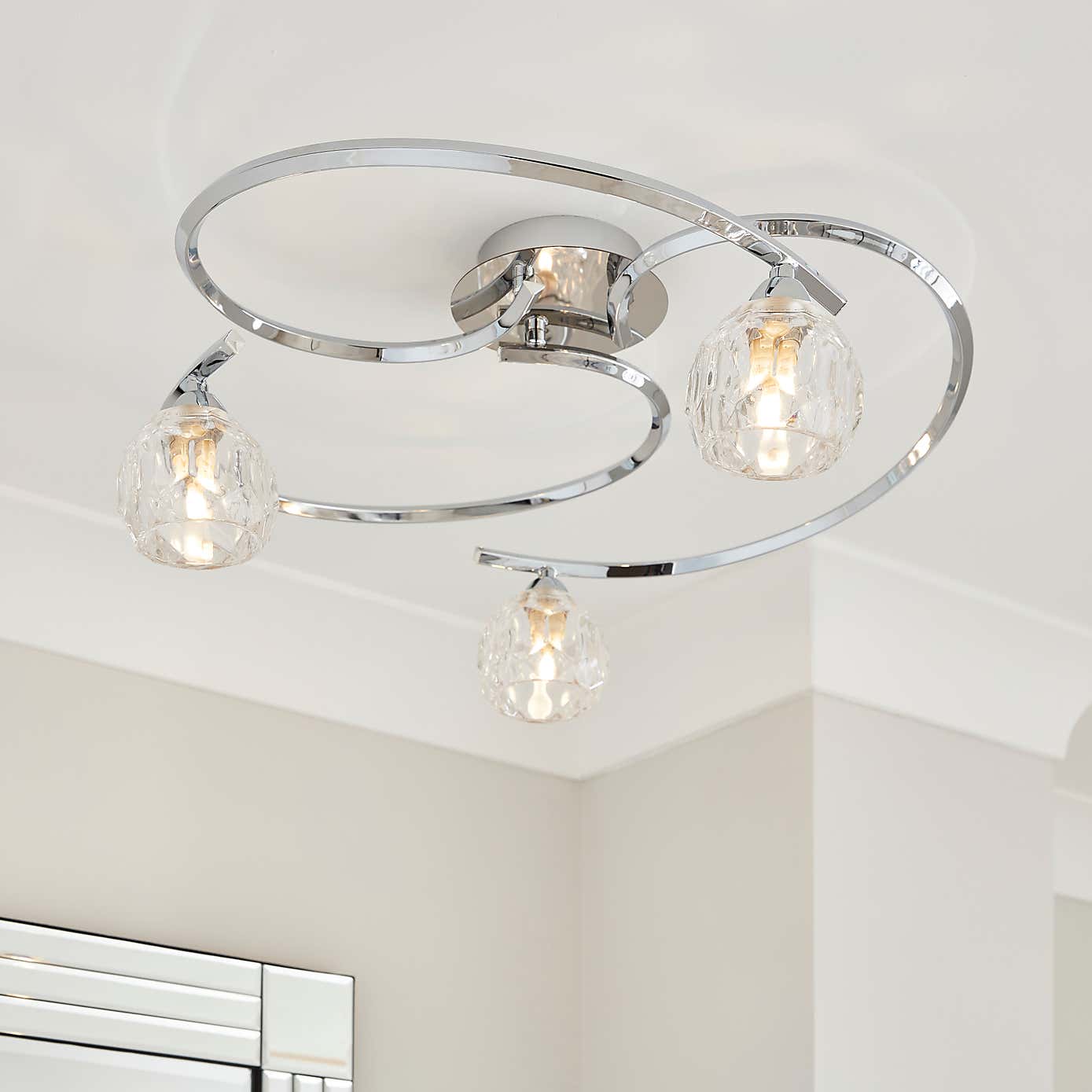 Alena 3 Light Semi Flush Ceiling Light