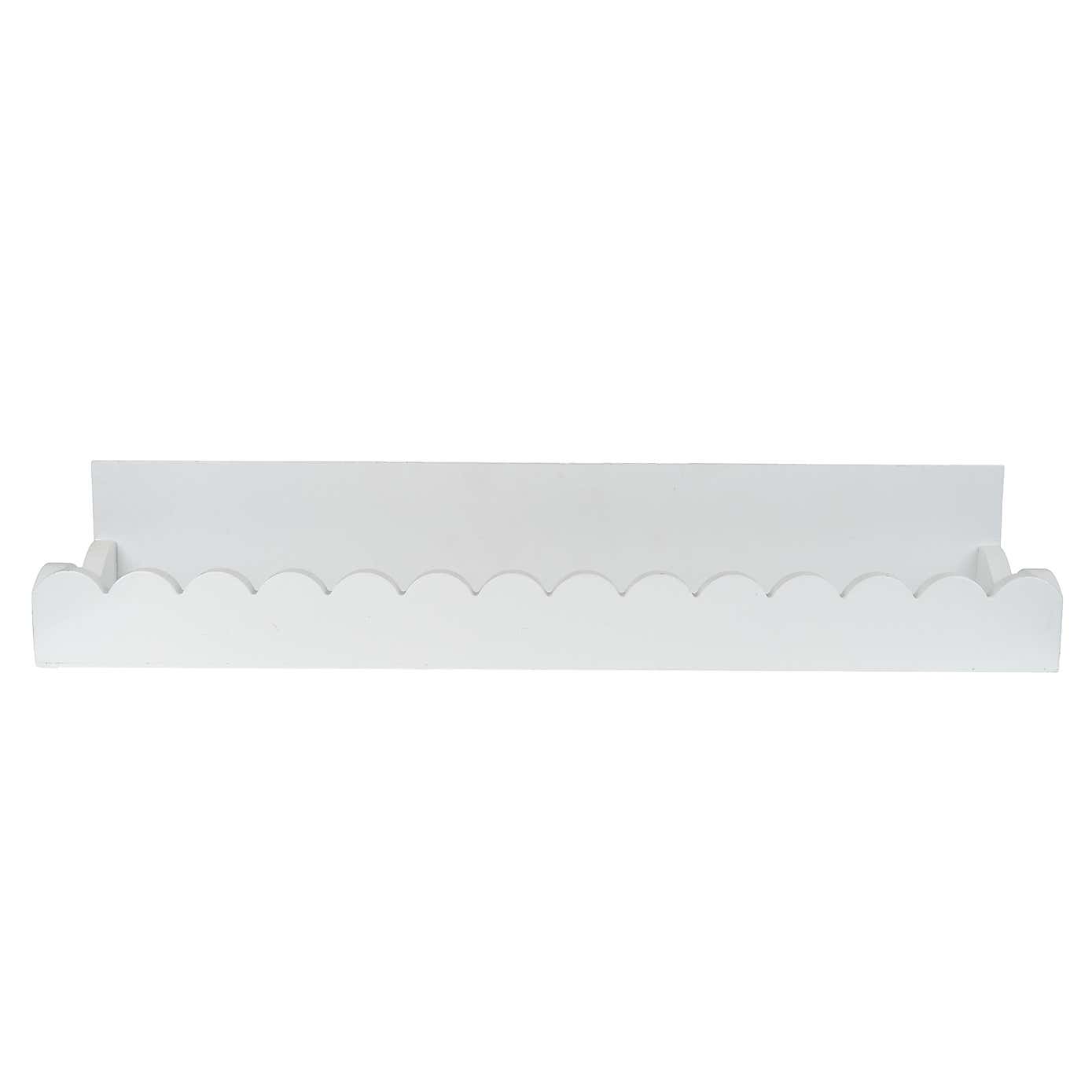 White Scalloped Shelf, 55cm