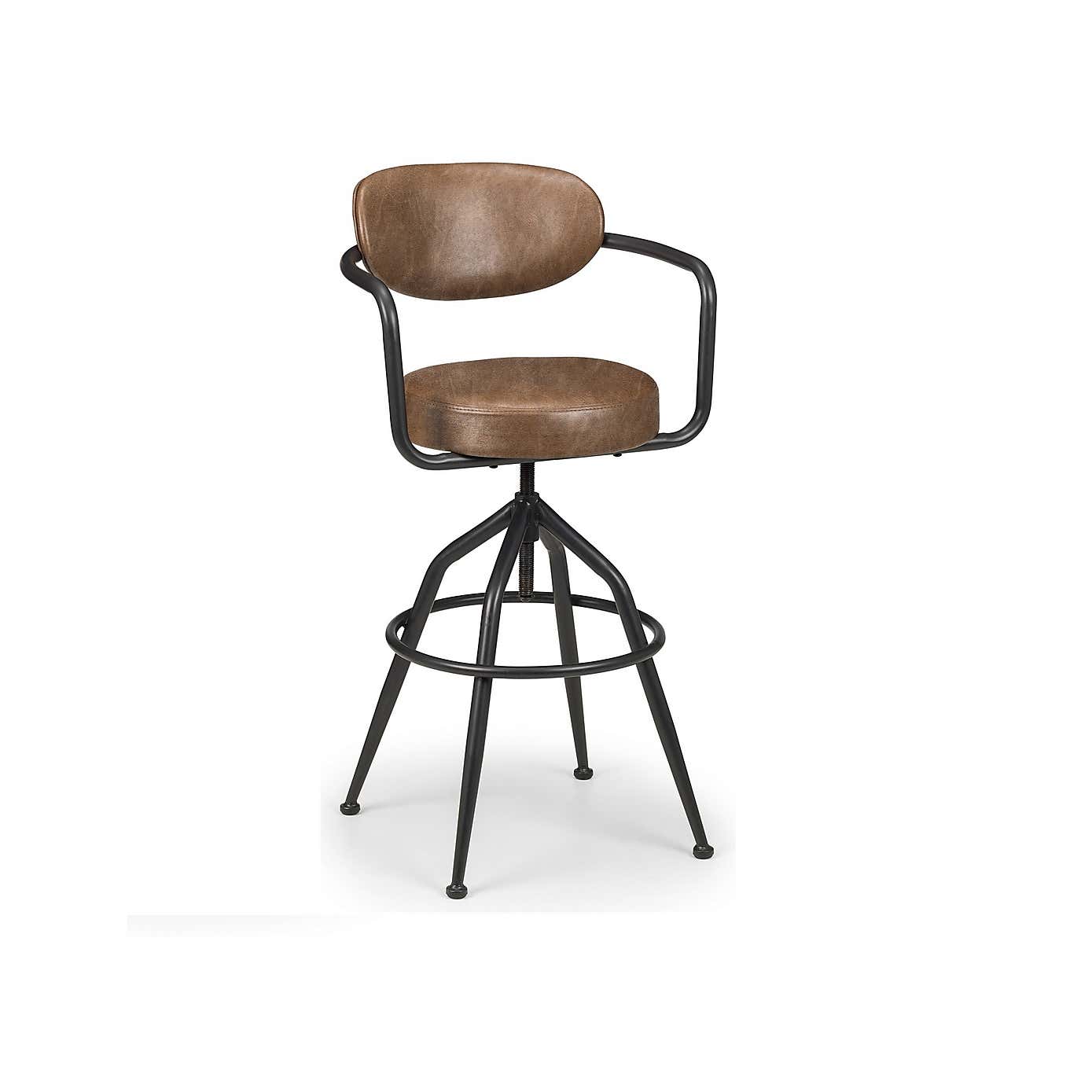 Barbican Bar Stool Brown Faux Leather