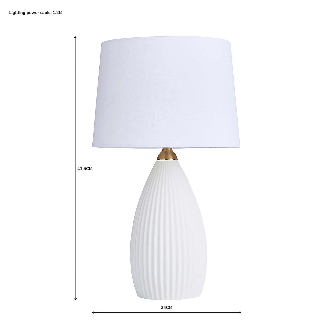 Dorma Dual Lit Ribbed Porcelain Table Lamp