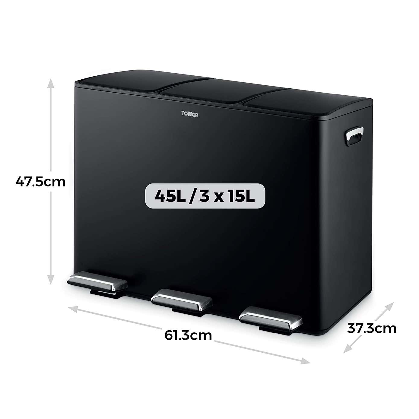 Tower 45L Recycling Pedal Bin