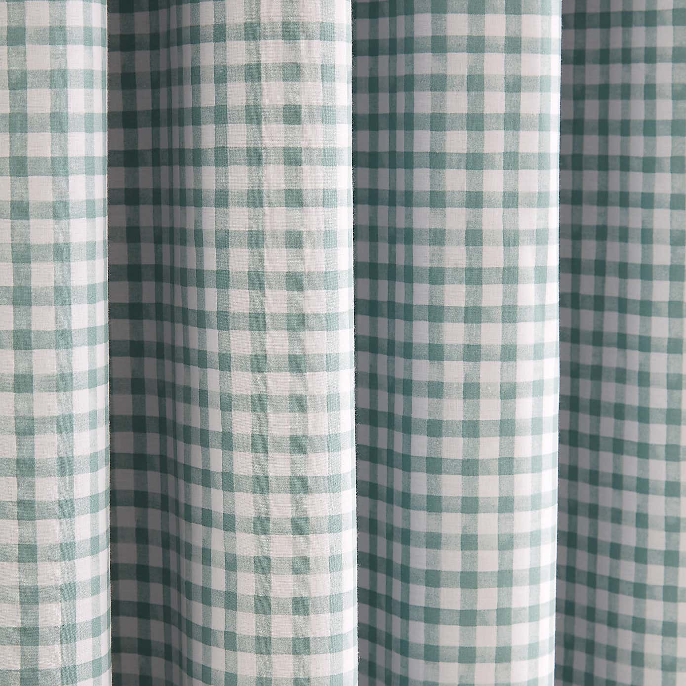 Green Gingham Blackout Eyelet Curtains