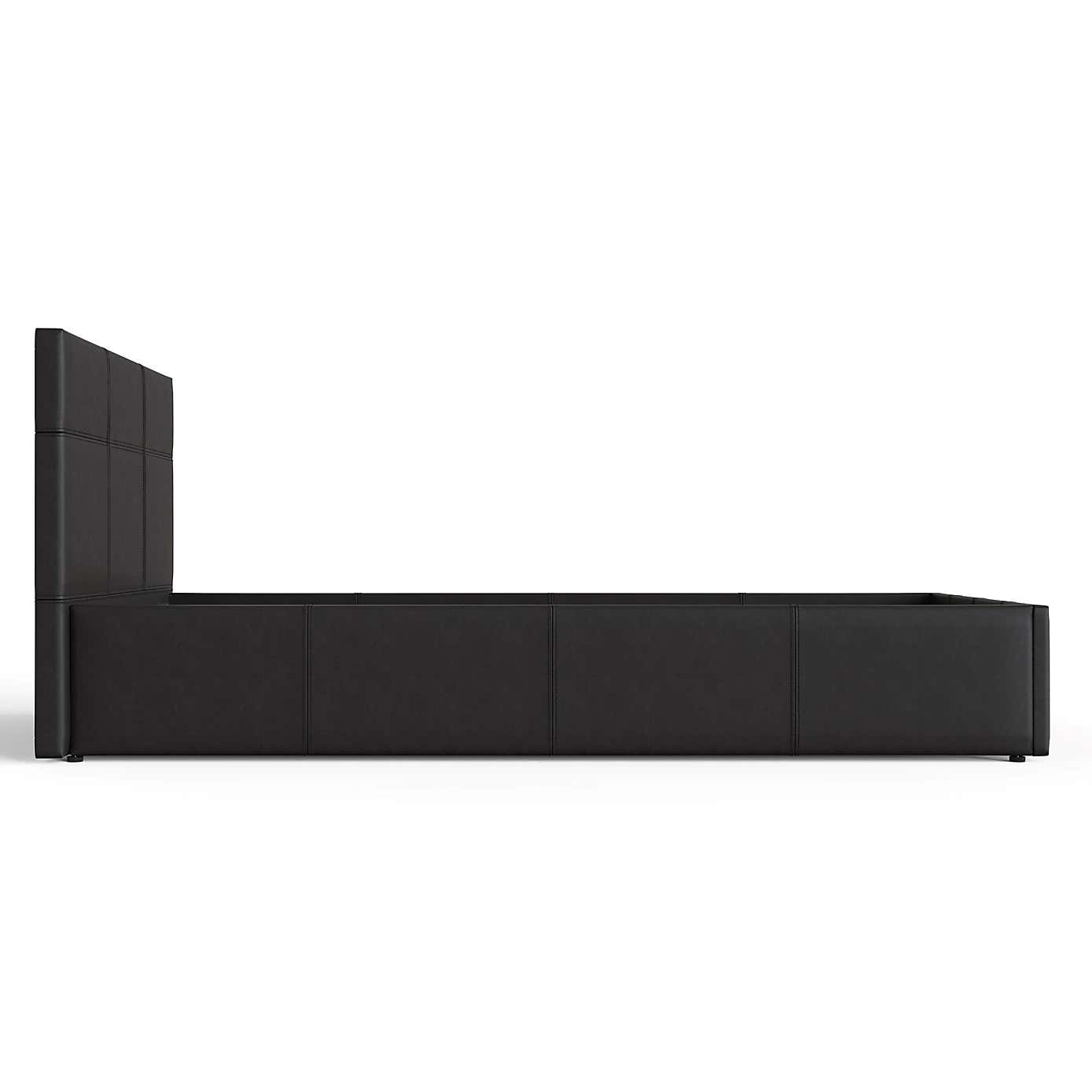 Side Lift Ottoman Bed Frame, Faux Leather