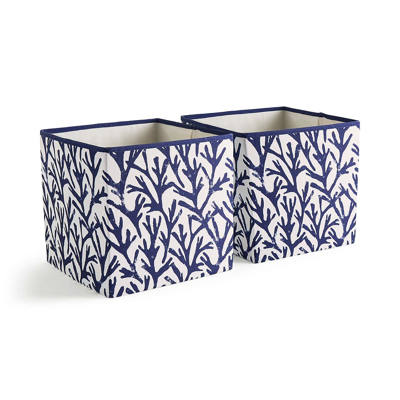 Set of 2 Coastal Coral Storage Cubes
