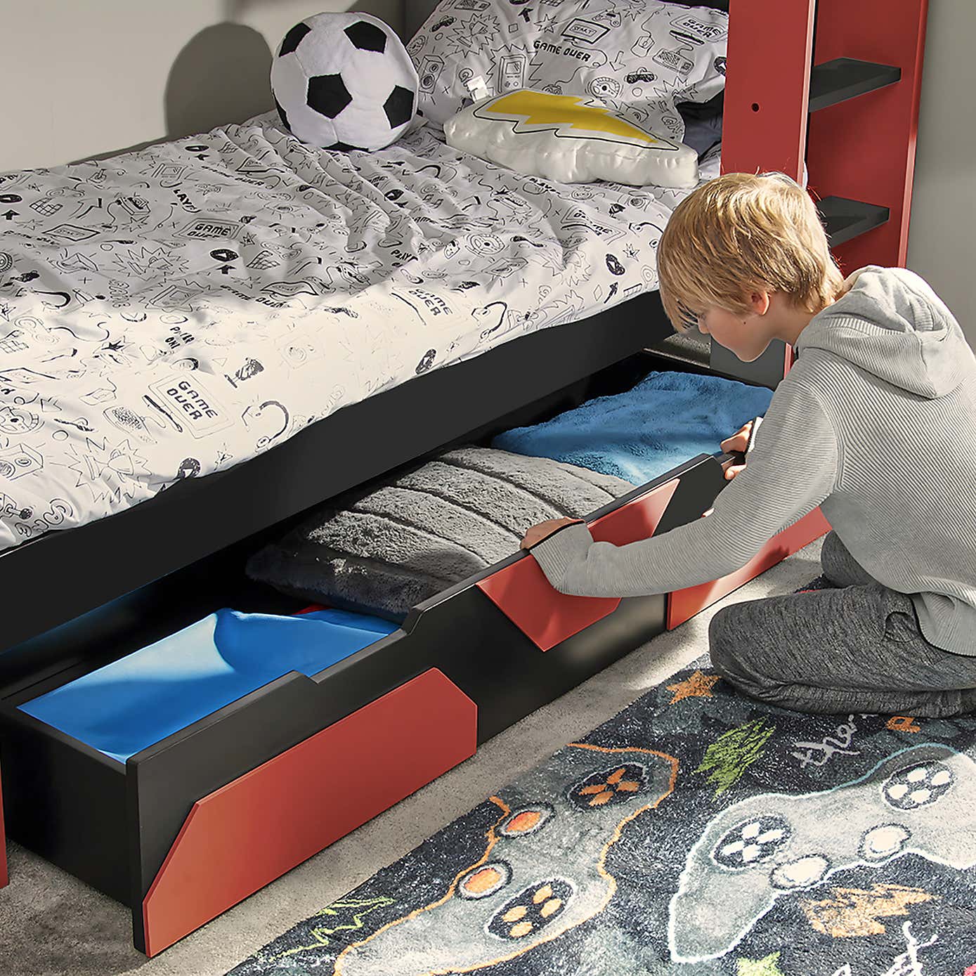 X Rocker Battalion Gaming Bunk Bed with Trundle