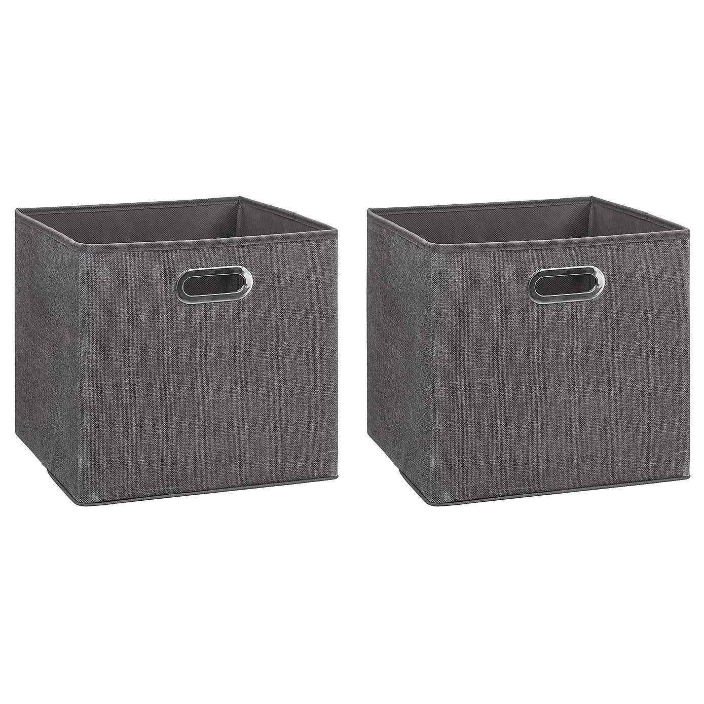 Mix and Modul Set of 2 Linen Effect Cube Storage Boxes