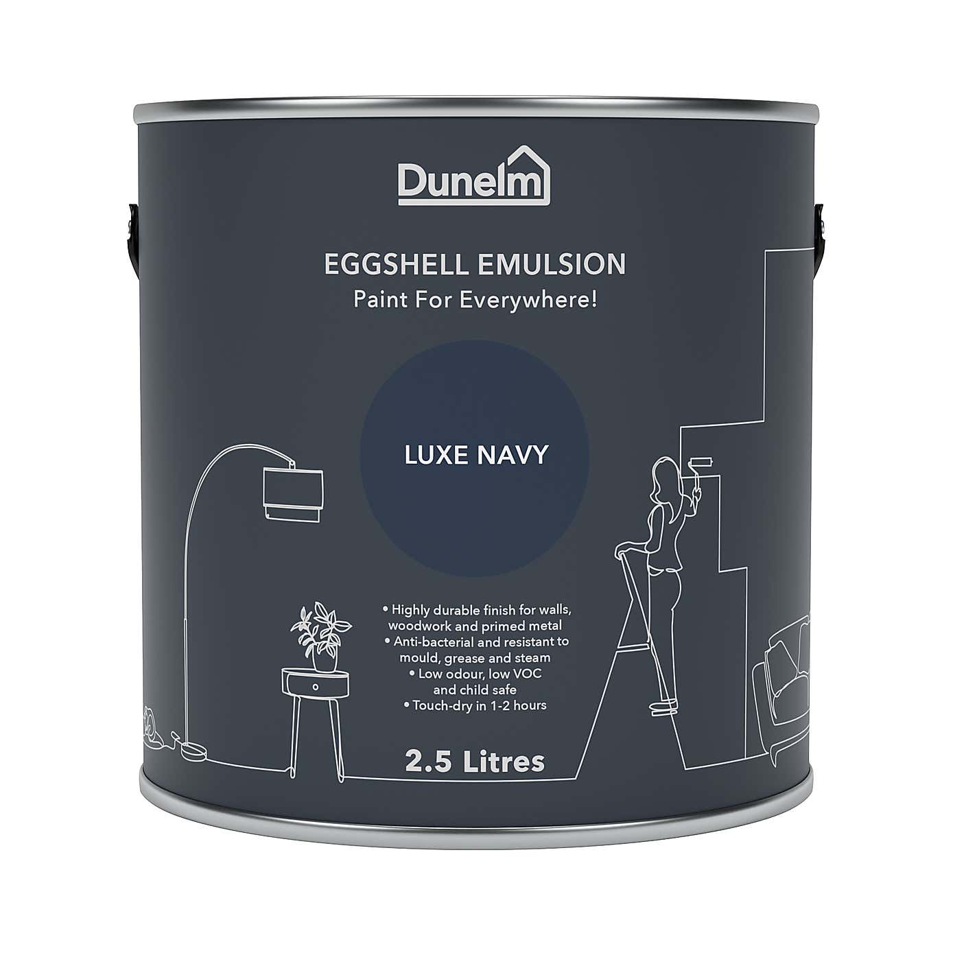 Dunelm Luxe Navy Eggshell Emulsion Paint