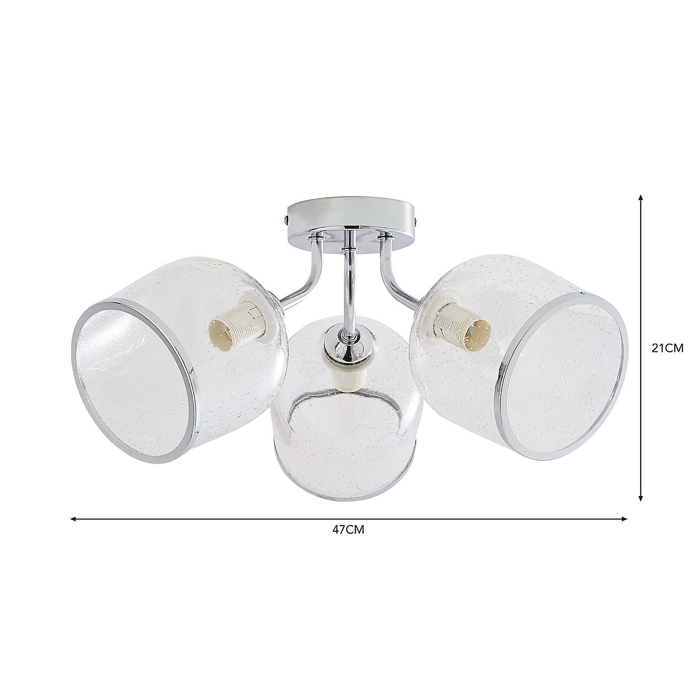 Lenny 3 Light Semi Flush Ceiling Fitting