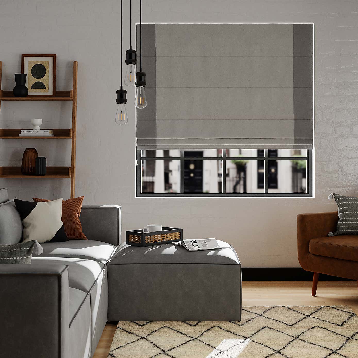 Luna Bordered Blackout Roman Blind