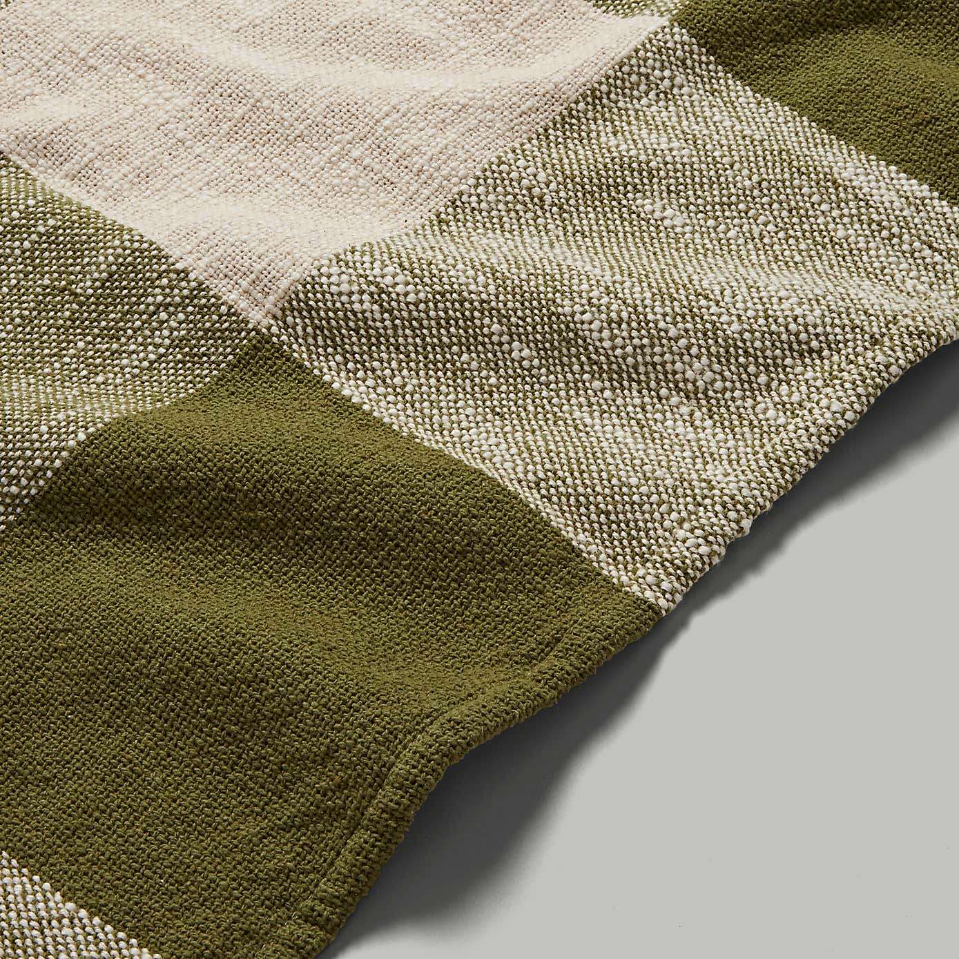 Woven Check Cotton Throw 130cm x 180cm