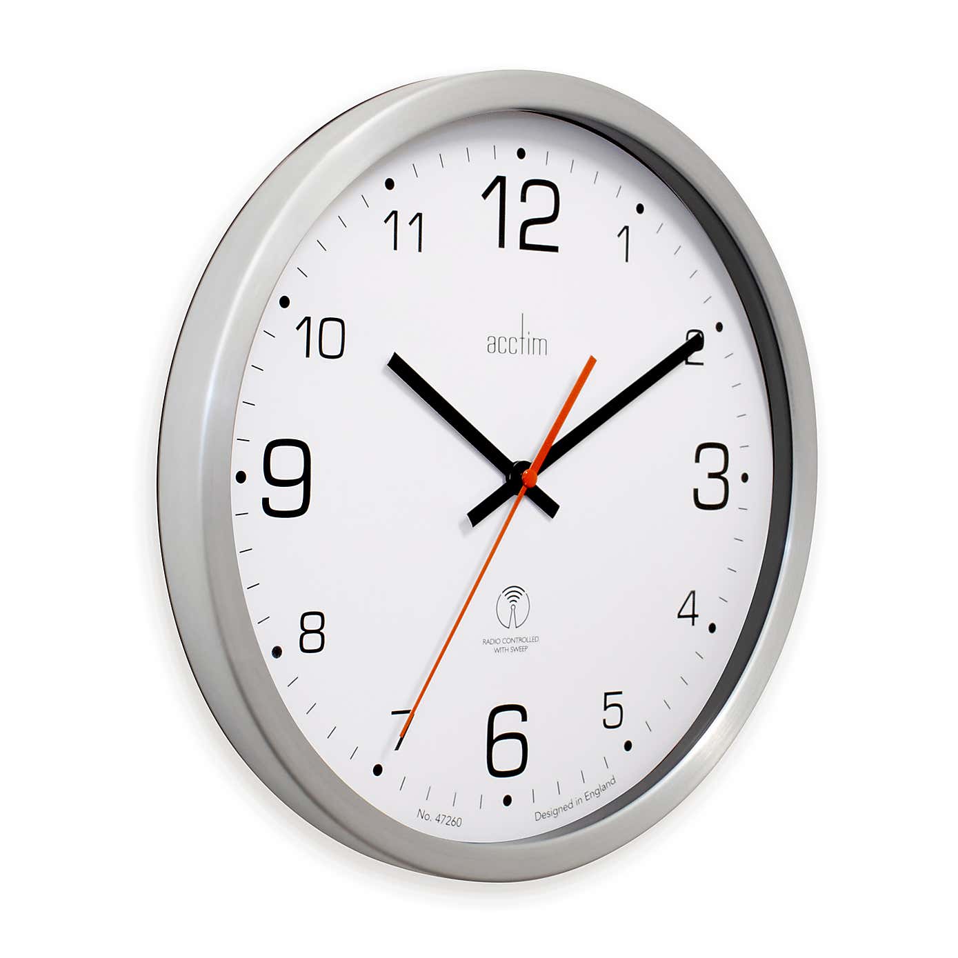 Acctim Atomik Silver Wall Clock