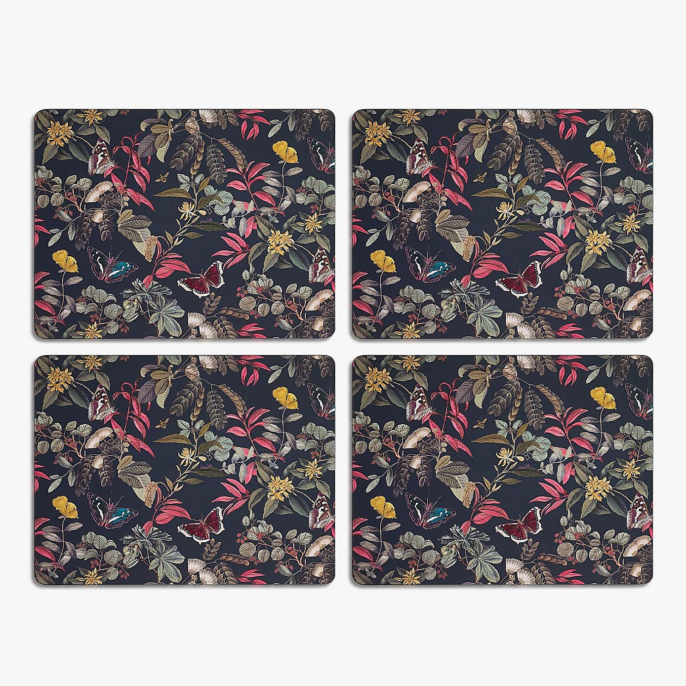 Set of 4 Kew Midnight Floral Rectangle Placemats