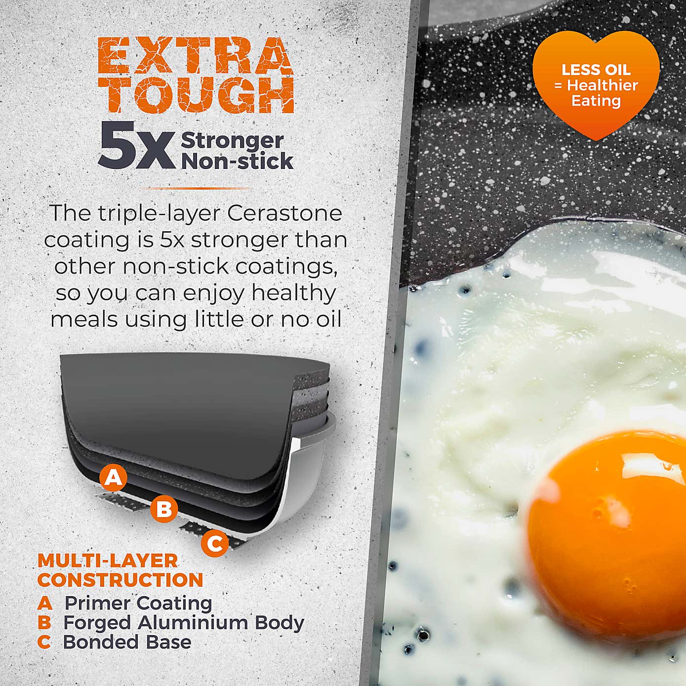 Tower Cerastone Non-Stick Forged Aluminium Pancake Pan, 25cm