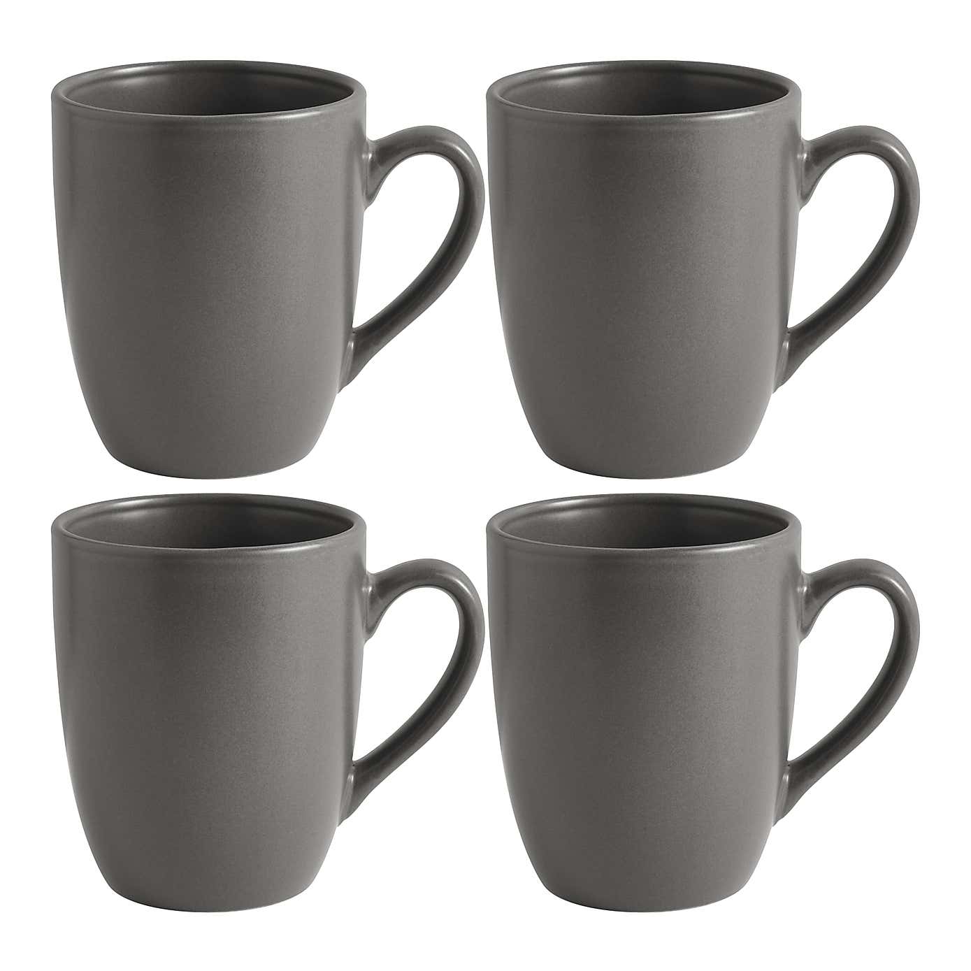 Stoneware Charcoal Set of 4 Mugs
