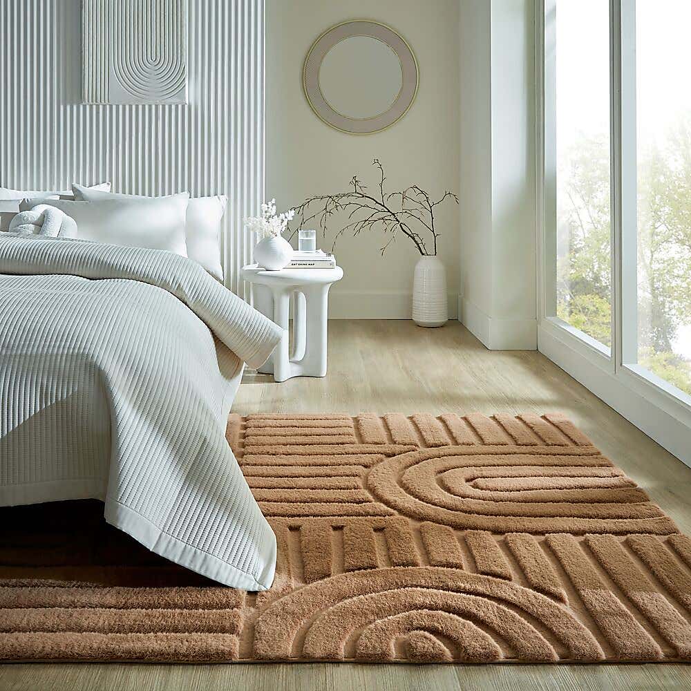 Supersoft Lush Geometric Fux Fur Arch Rug