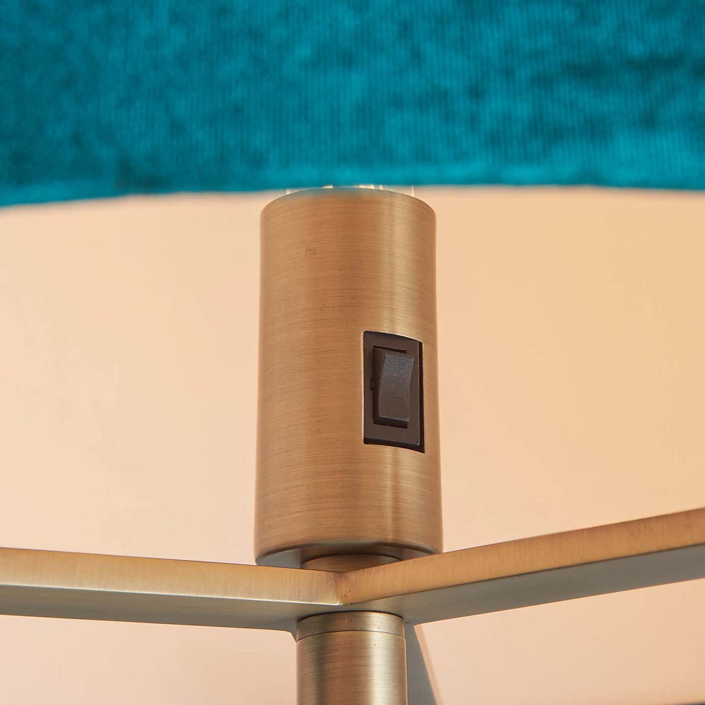 Vogue Balaton 1 Light Green Velvet Floor Lamp