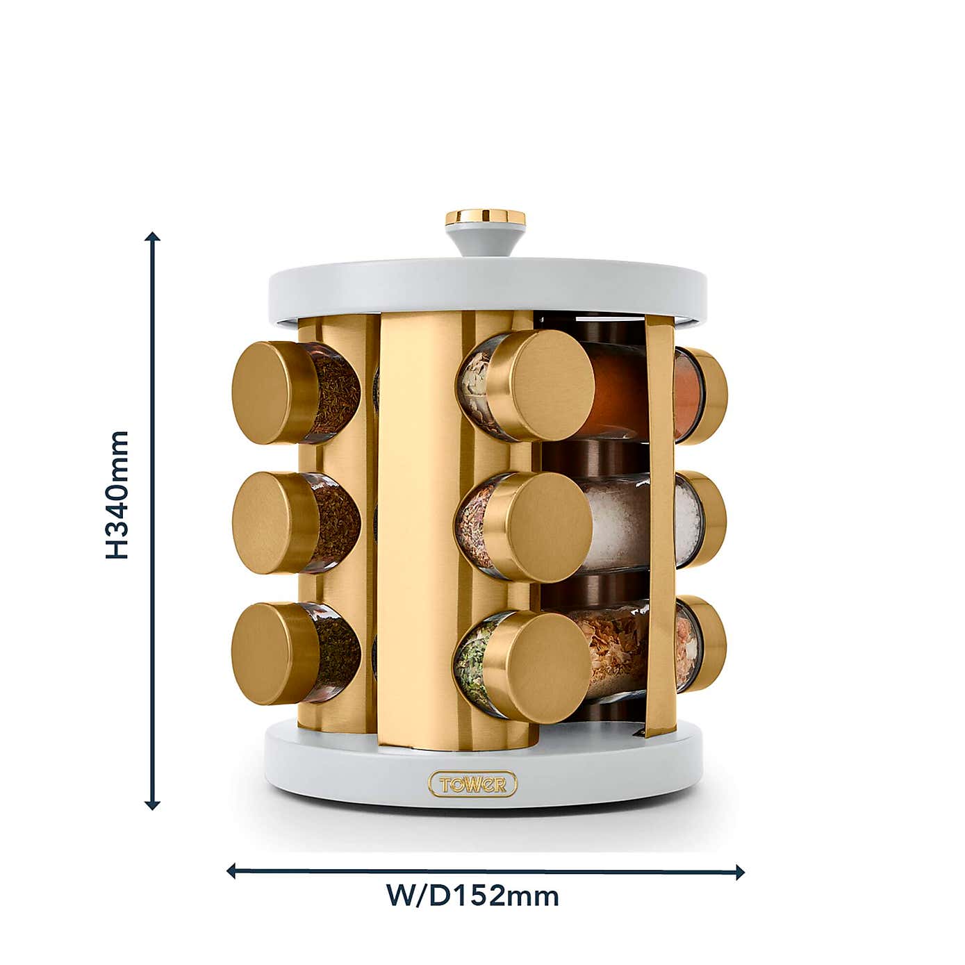 Tower Cavaletto 12 Jar Spice Rack Set