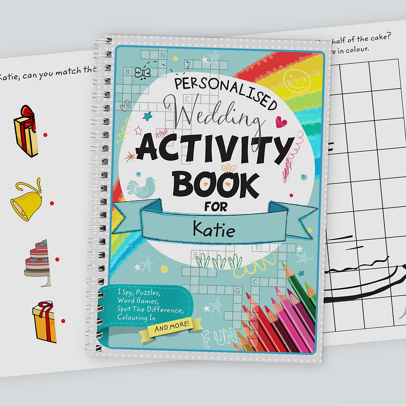 Personalised Wedding Activity and Colouring A5 Notebook