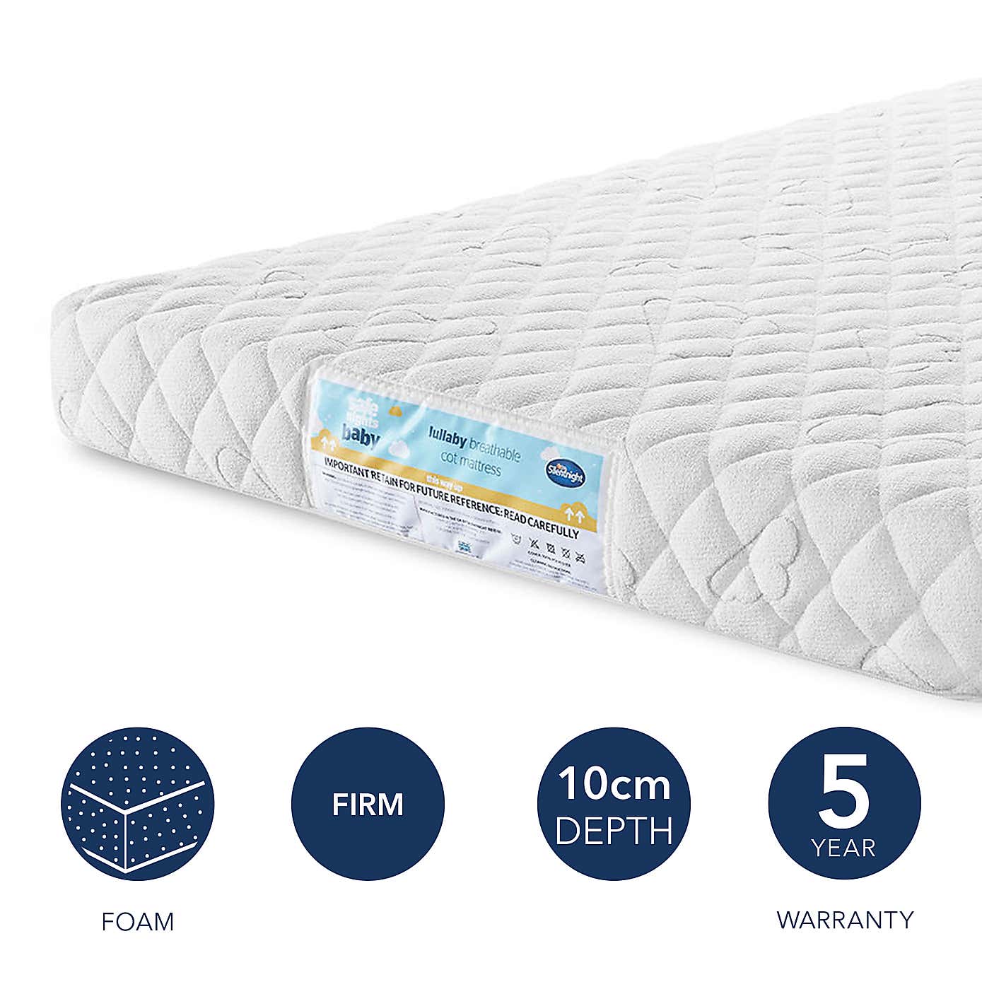 Safe Nights Lullaby Breathable Cot Mattress