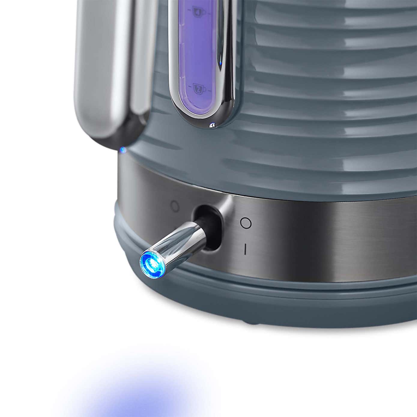 Russell Hobbs Inspire Grey Kettle & 4 Slice Toaster