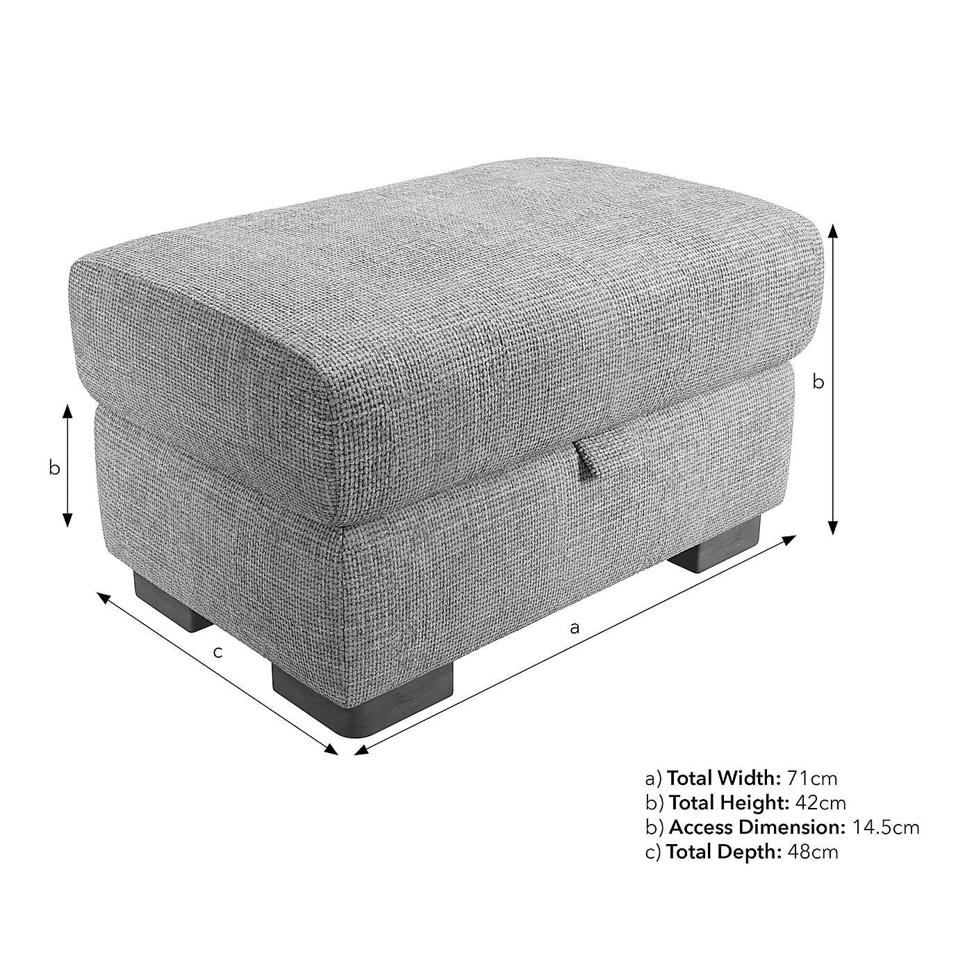 Carson Chunky Chenille Large Storage Footstool