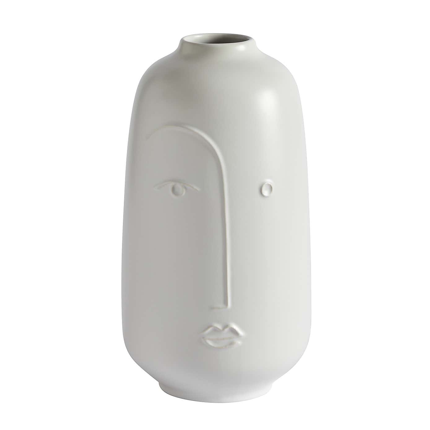 Curves Face Vase Cream 27cm