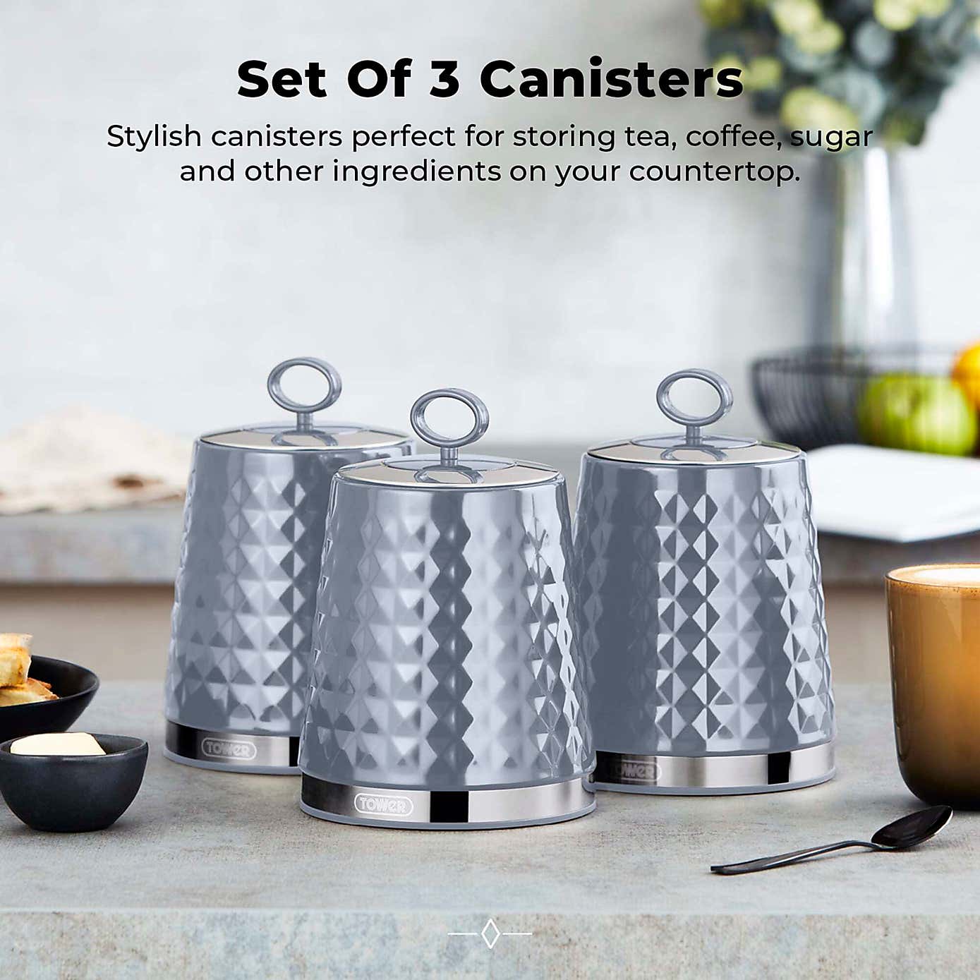 TOWER Solitaire Set of 3 Canisters