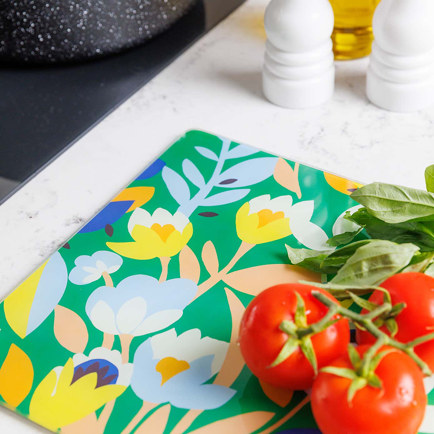 Fieldsley Floral Glass Work Top Saver