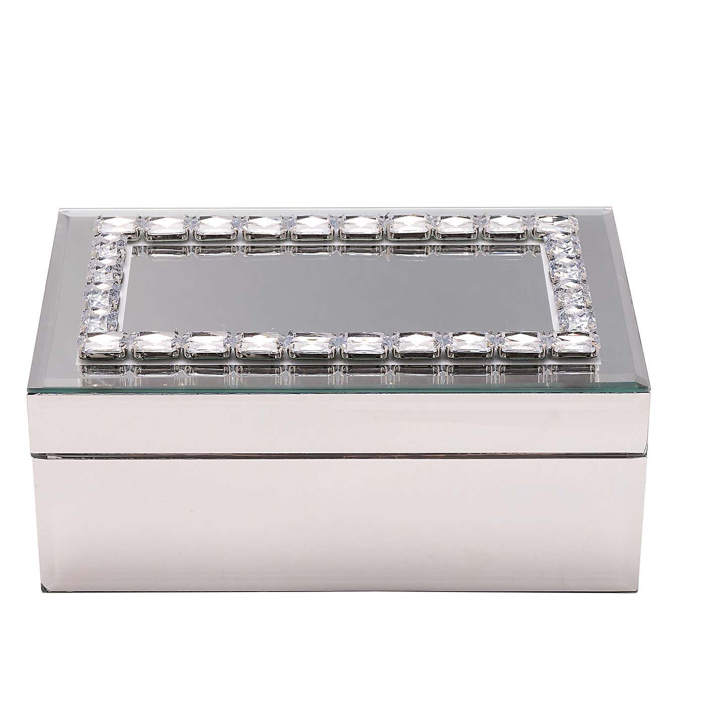 Hestia Crystal Rectangle Jewellery Box