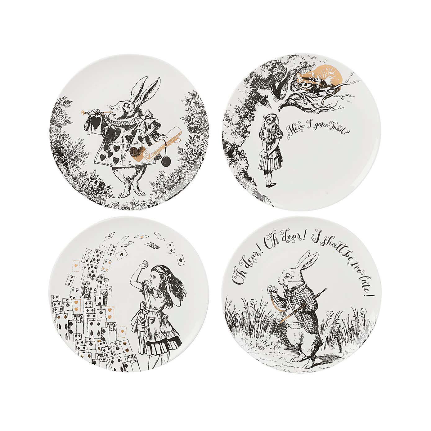 Alice in Wonderland Set of 4 Side Plates