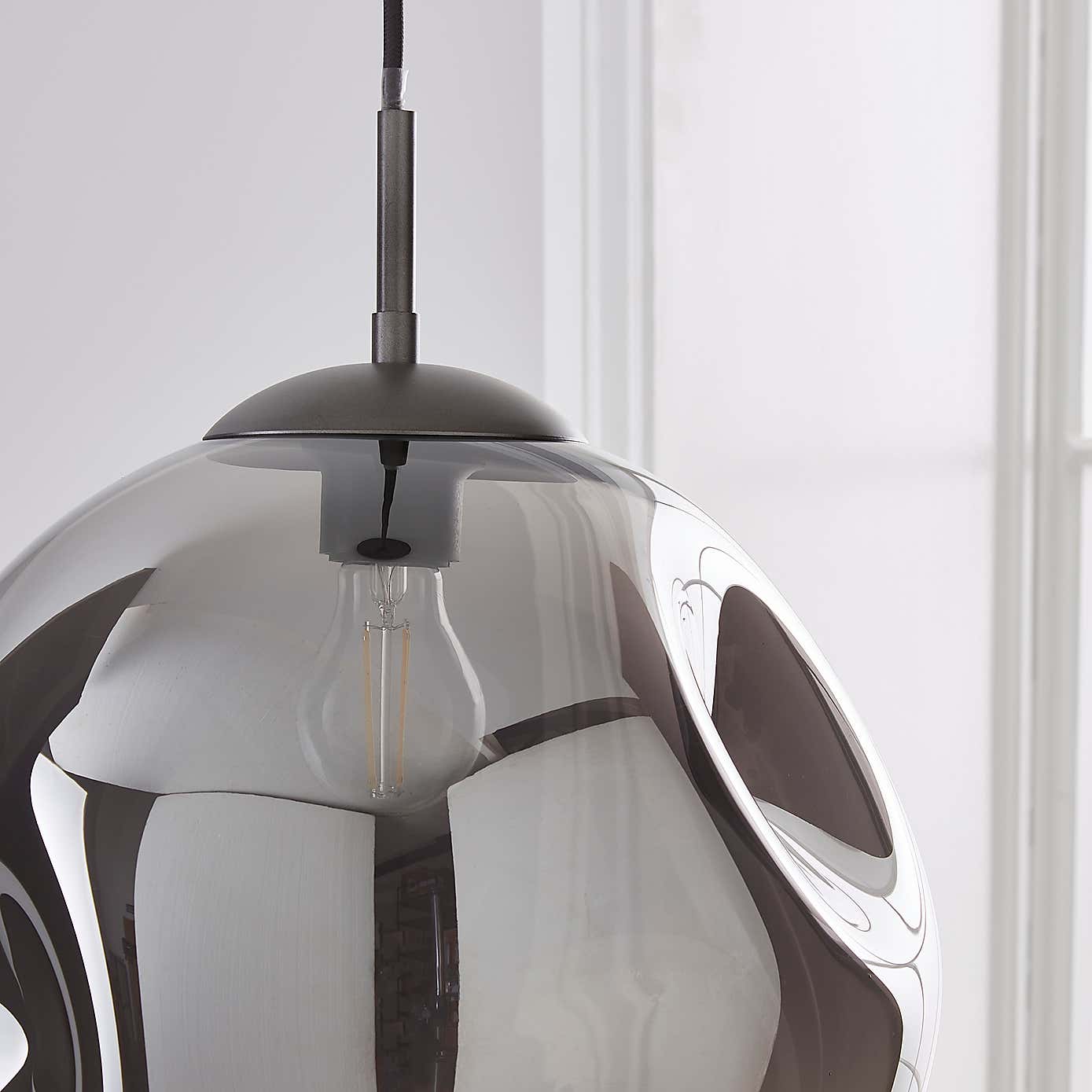 Alexis DimpIed Glass 1 Light Pendant Ceiling Fitting